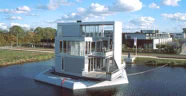 Herman Hertzberger's floating houses in the Netherlands