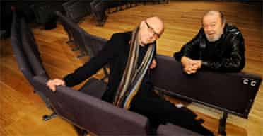 Sir Peter Hall and Stephen Unwin, new artistic director, at the Rose Theatre in Kingston