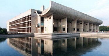  The Chandigarh Legislative Assembly building, one of the buildings in the city's administrative hub designed by French architect Le Corbusier, is reflected in an adjoining pool