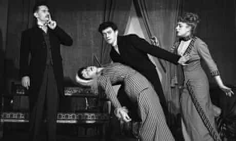 Nicolas Bataille, second from right, in La Cantrice Chauve at Les Noctambules in May 1950