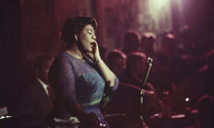 Jazz singer Ella Fitzgerald performing at Mr. Kelly's