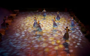 Dancers perform Swan Lake inside the National Aquatics Centre in Beijing