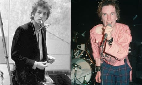 Bob Dylan and Johnny Rotten (John Lydon) of the Sex Pistols