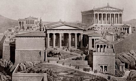 The Acropolis, Athens, Greece as it would have appeared in ancient times.
