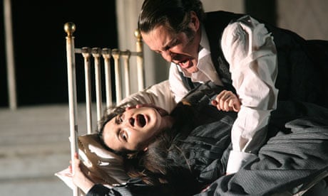 Anna Christy and Mark Stone in the English National Opera's Lucia di Lammermoor