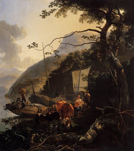 Boatmen Moored On the Shore of a Lake, c1660, by Adam Pynacker