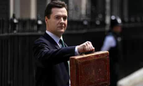 Chancellor of the exchequer George Osborne holds Disraeli's original budget box