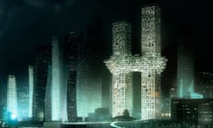 MVRDV's The Cloud: two towers linked in the middle by what looks like a cloud