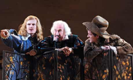 Charles Edwards, Simon Callow and Samuel James in Twelfth Night