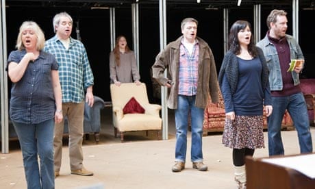 Kate Fleetwood (second from left) and the company rehearse London Road;