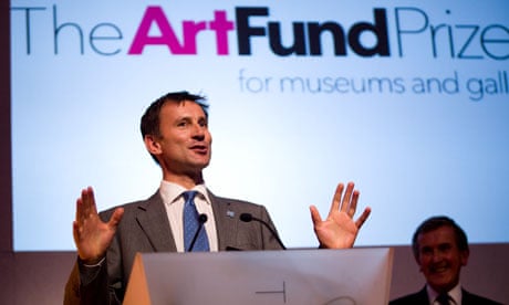 Culture secretary Jeremy Hunt, left, awards the Art Fund prize to the British Museum