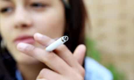 Teenage girl smoking