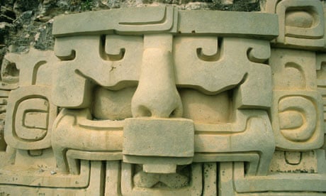 Astronomical frieze in Mayan ruins in Xunantunich, Belize