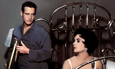 Paul Newman as Brick and Elizabeth Taylor as Maggie in Cat on a Hot Tin Roof (1958).