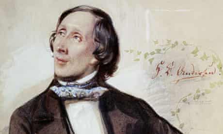 Portrait of Hans Christian Andersen looking toward the distance with vines included in the portrait via Archivo Iconografico, SA//Corbis.