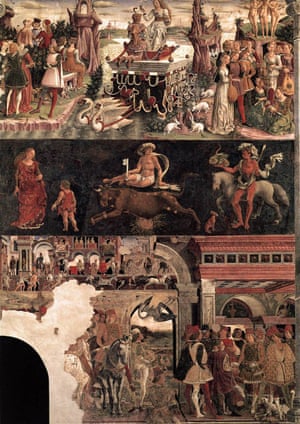 Francesco del Cossa's April, in the Room of the Months, Palazzo Schifanoia, Ferrara