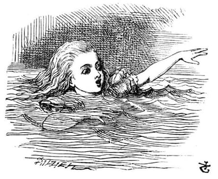'Alice swimming in a pool of tears', from Alice In Wonderland, by John Tenniel.