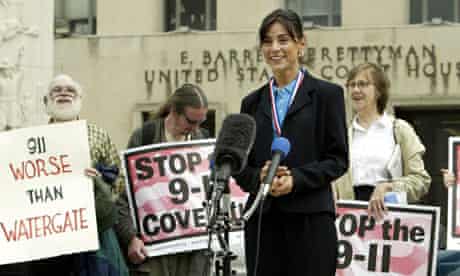 Former FBI translator Sibel Edmonds outside court in Washington, DC, in 2004