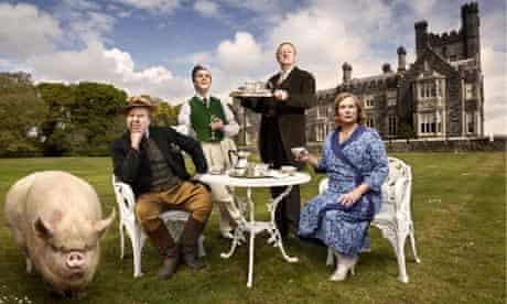 From left: Timothy Spall, Jack Farthing, Mark Williams and Jennifer Saunders in Blandings 