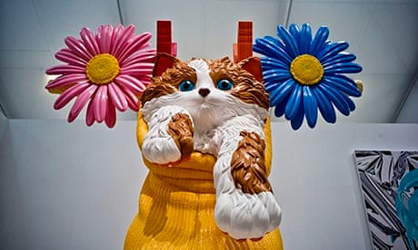 Cat on a Clothes Line (Yellow), by Jeff Koons