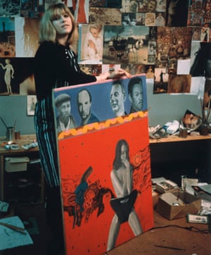 Pauline Boty with Christine Keeler painting Scandal '63