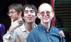 Alan Mcgee with Liam Gallagher in 1997