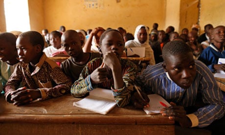 Children listen to teacher in Timbuktu, Mali