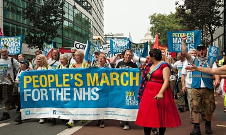 The People's March for the NHS in London, September 2014.