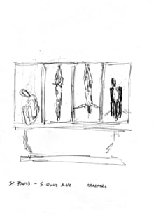 Bill Viola's sketches for St Paul's panels, Martyrs