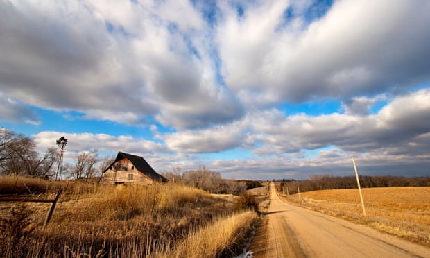 A rural road in eastern Nebraska USA January 19 2009