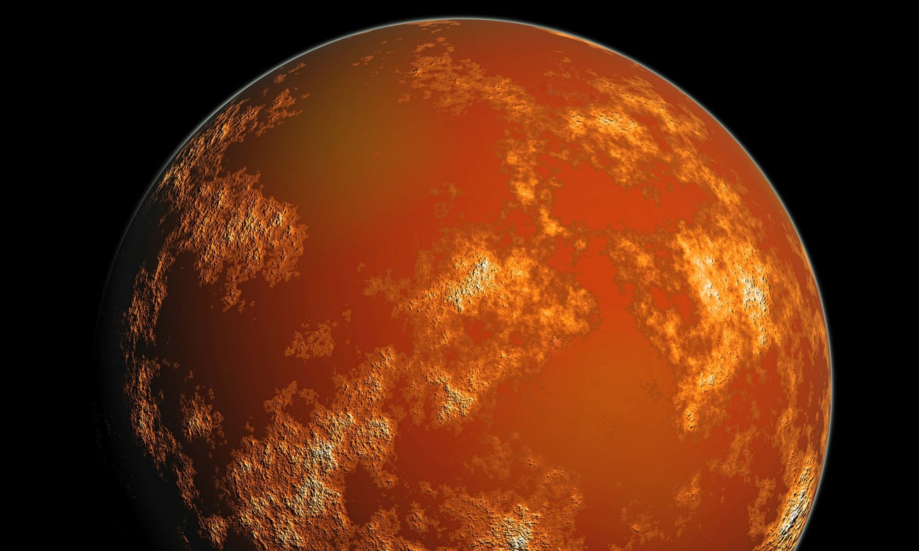 orange render planet Mars