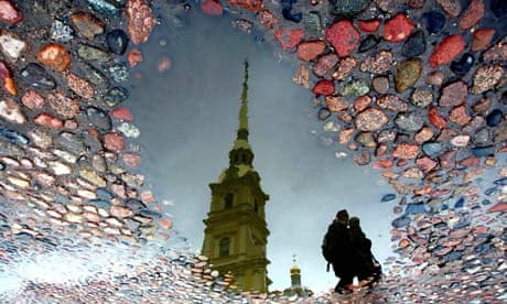 Peter and Pawel fortress in St Petersburg reflected 