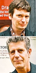 Ian Rankin (top) and Anthony Bourdain at the Dead on Deansgate festival