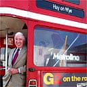 John Updike on the G2 bus at Hay-on-Wye