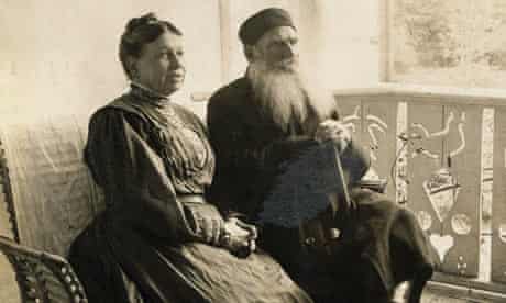 Leo Tolstoy Sitting with Wife
