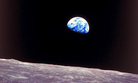 Apollo 8 view of earthrise over the moon