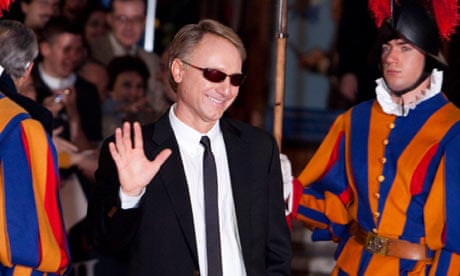 Dan Brown attends the world premiere of Angels and Demons in Rome.