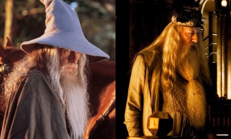 Ian McKellen as Gandalf in The Lord of the Rings and Michael Gambon as Dumbledore in Harry Potter