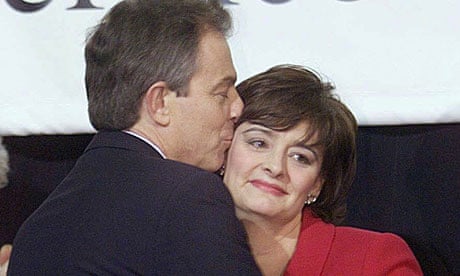 Tony Blair kisses Cherie