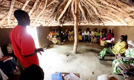 A meeting of the village saving and loan association
in Katine, north-east Uganda