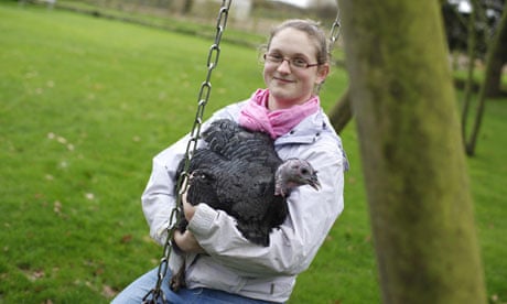 Mary Buscombe with her Christmas present turkey