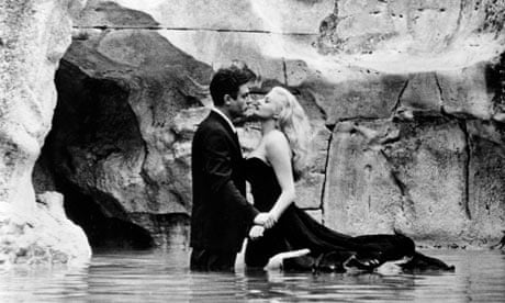 Sex and death ... Marcello Mastroianni and Anita Ekberg in Fellini's La Dolce Vita (1960).