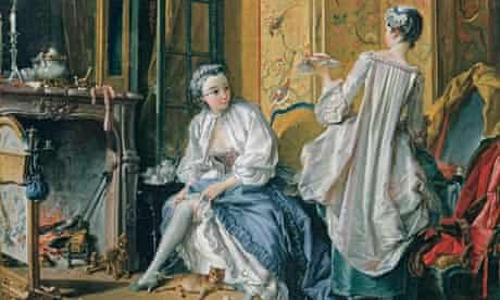 Detail of Lady Fastening Her Garter (also known as La Toilette), 1742, by François Boucher