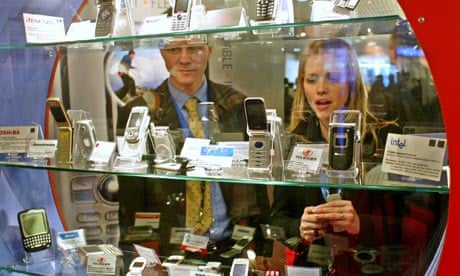 martphones at the TTPCom stand, during the 3GSM World Congress 2005 in Cannes