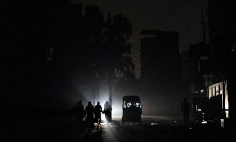 A street in Karachi during a power cut