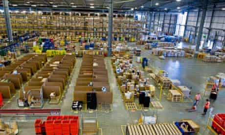 Amazon's distribution warehouse just outside Milton Keynes