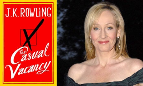 JK Rowling and the book cover of The Casual Vacancy