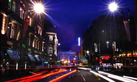 Dirty old town … London's Shaftesbury Avenue at night.