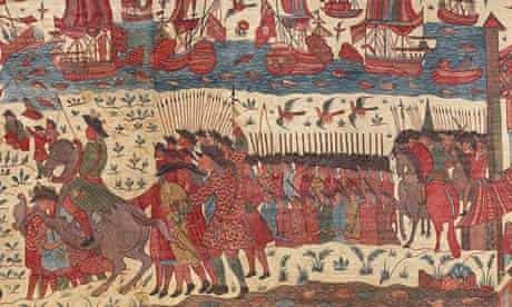 Detail from a Hanging Depicting a European Conflict in South India (1740s-50s)