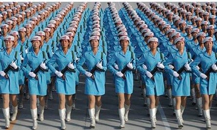Chinese Army Practice Marching Drills